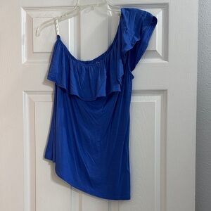 Lilly Pulitzer One-Shoulder Ruffle top- Royal Blue